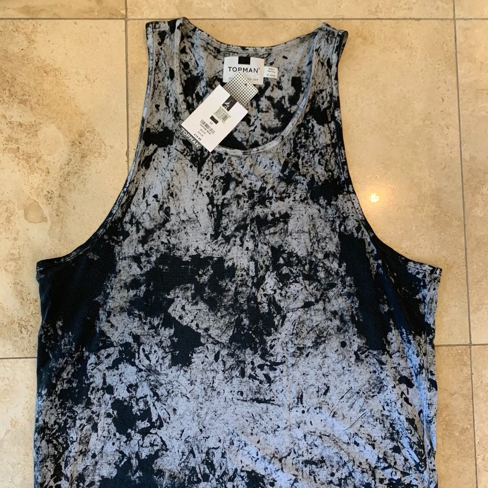 NWT TOPMAN Tank Top black and grey